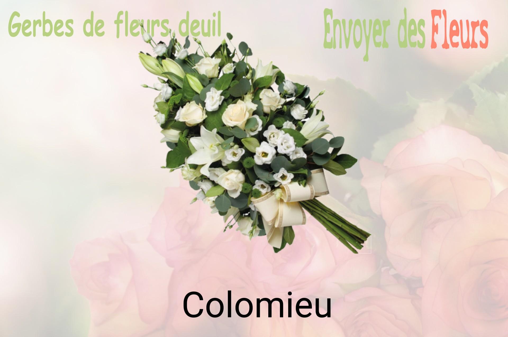 Gerbe de fleurs de deuil livrée à Colomieu